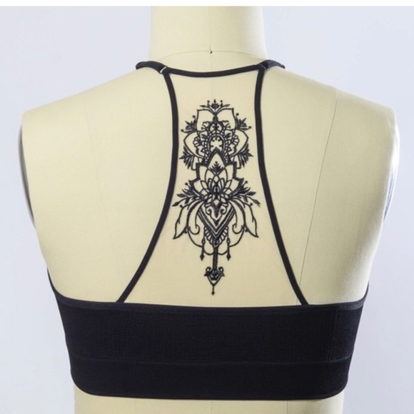 Plus Size Tattoo Mesh Bralette - Picture 3 of 4